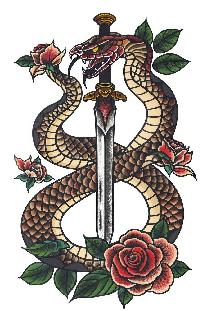 A snake dagger weaponry animal.