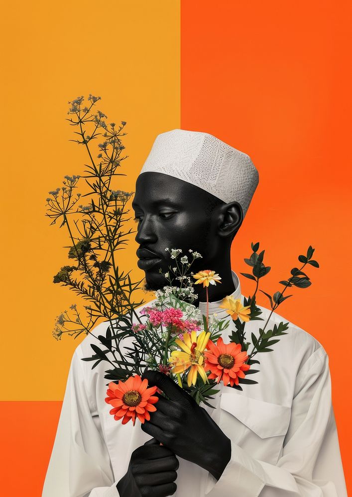 A Muslim black man flower photography asteraceae.