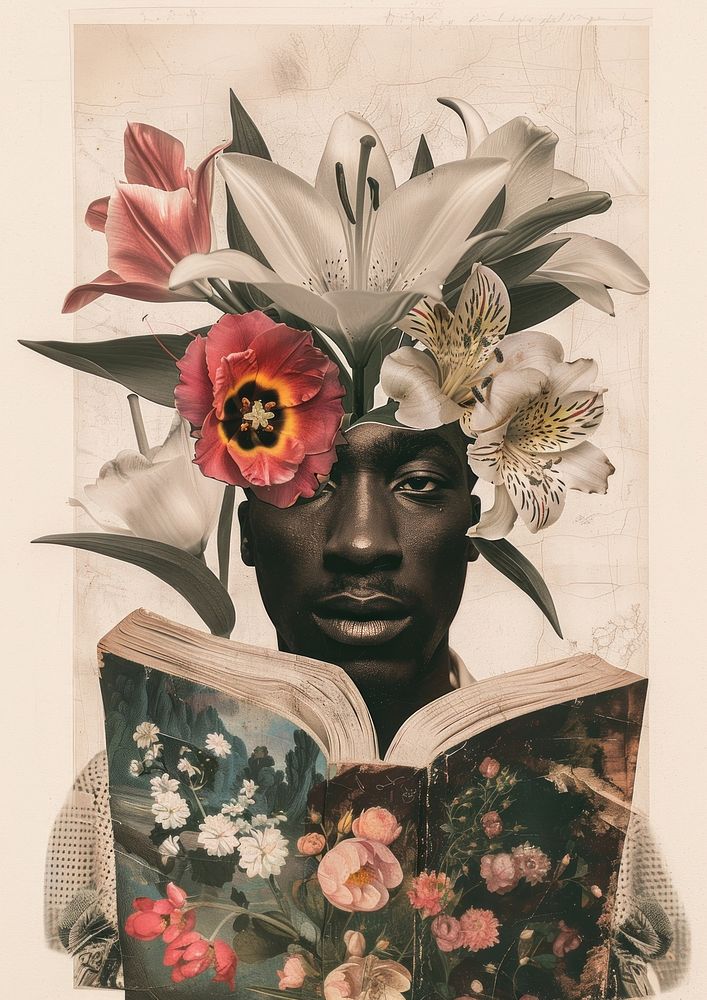 A Muslim black man collage publication photography.