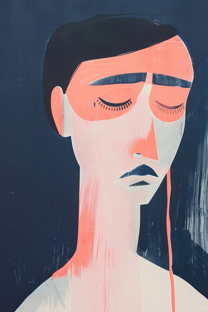 Sadness person illustrated painting.