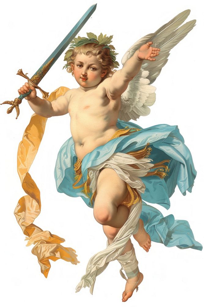 A cherub archangel weaponry person.