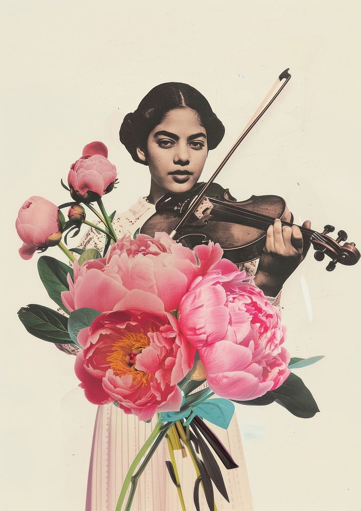 A latina Argentinian woman violin blossom fiddle.