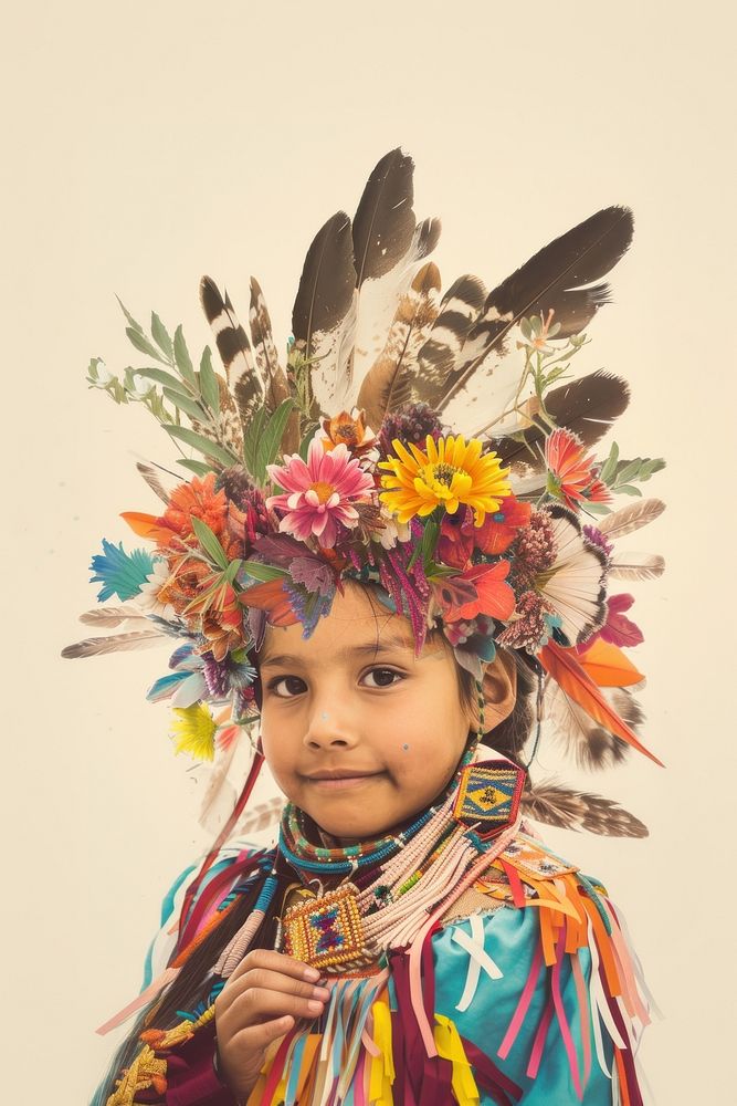 Native American cute girl person human tribe.