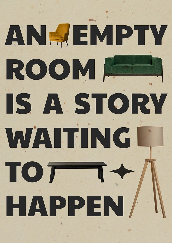 An empty room poster template
