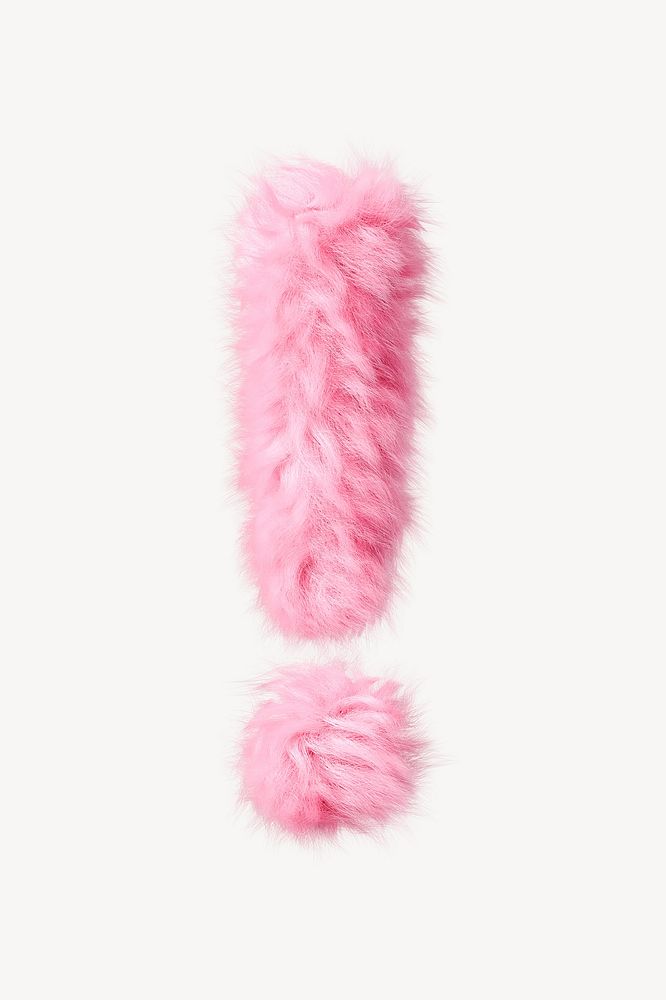 Fluffy font symbol in pink fur