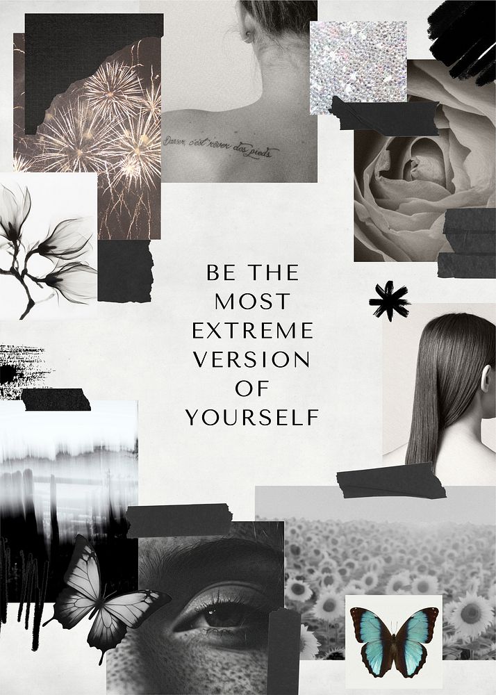 Black & white mental health photo collage