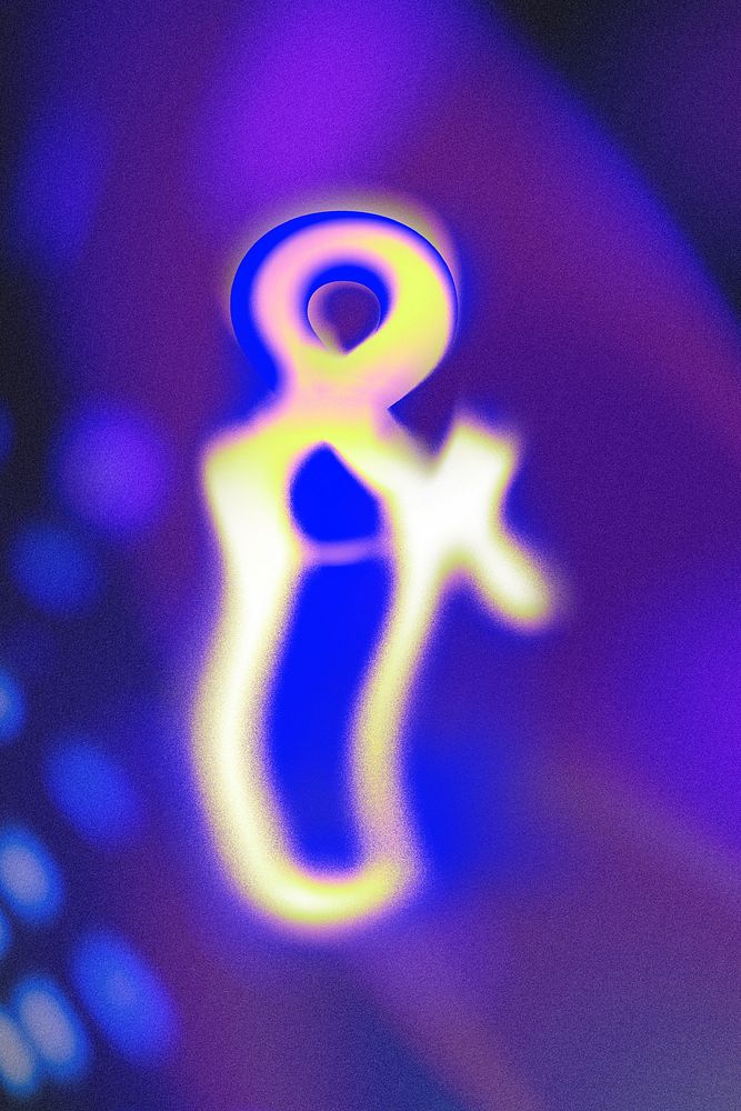 Ampersand sign in fluid neon illustration