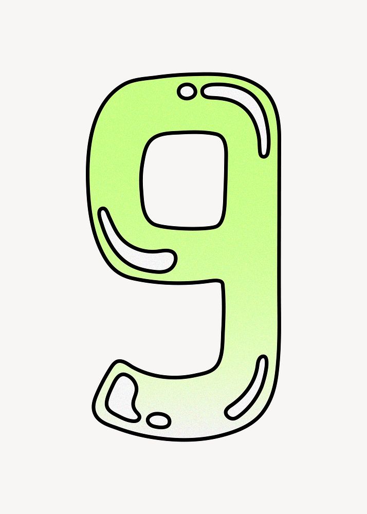 Number 9 gradient lime green font illustration