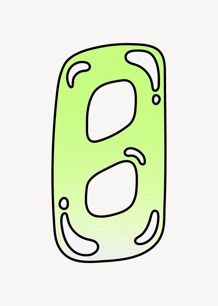 Number 8 gradient lime green font illustration