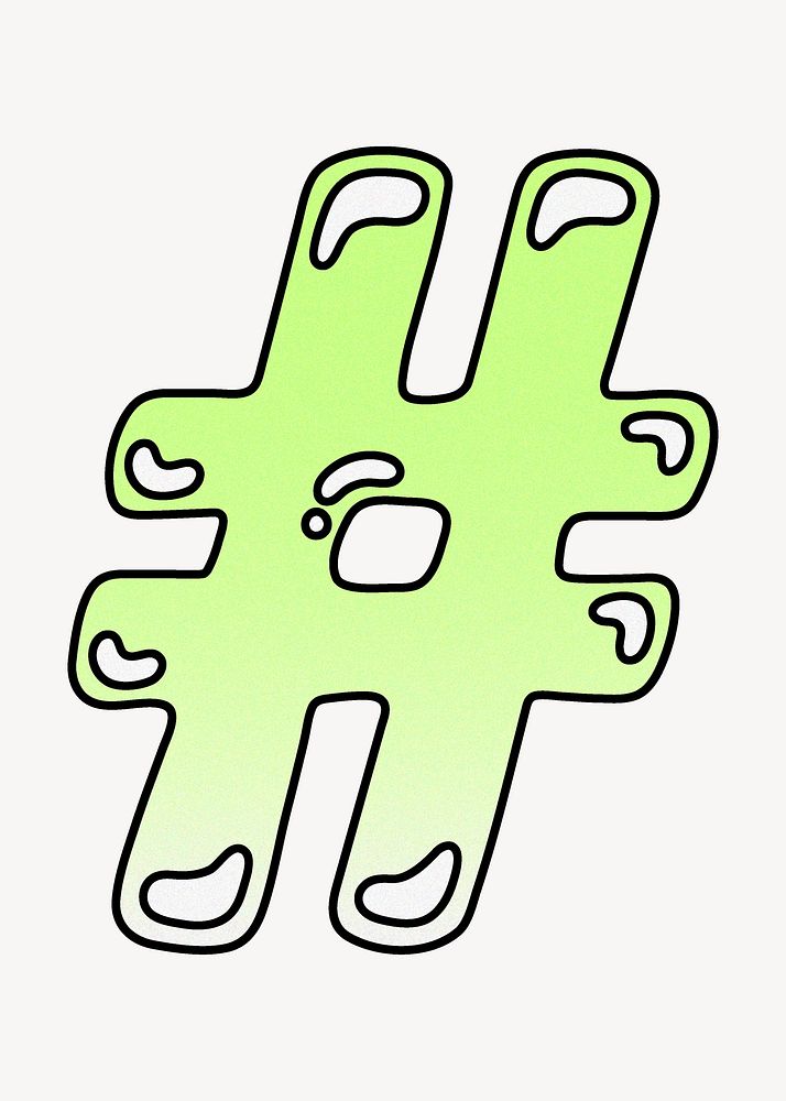 Gradient green hashtag sign illustration