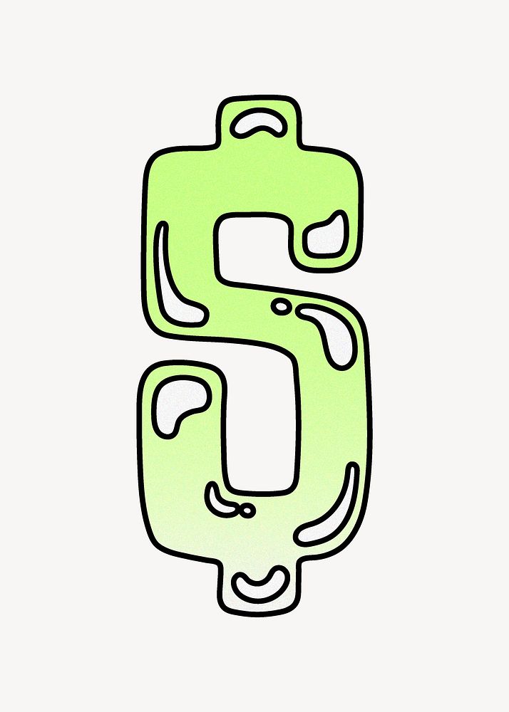 Gradient green dollar sign illustration