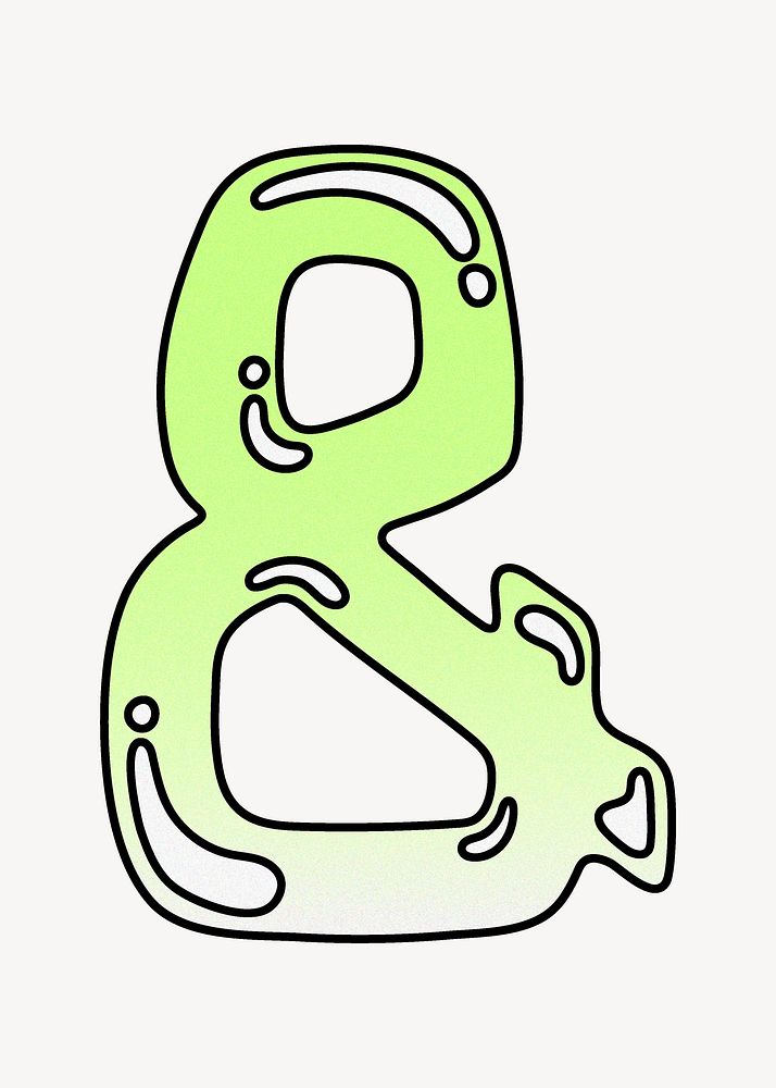 Gradient green ampersand sign illustration
