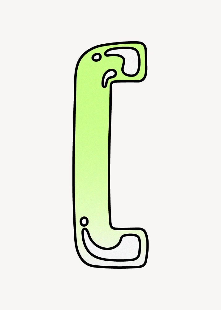 Gradient green square bracket sign illustration
