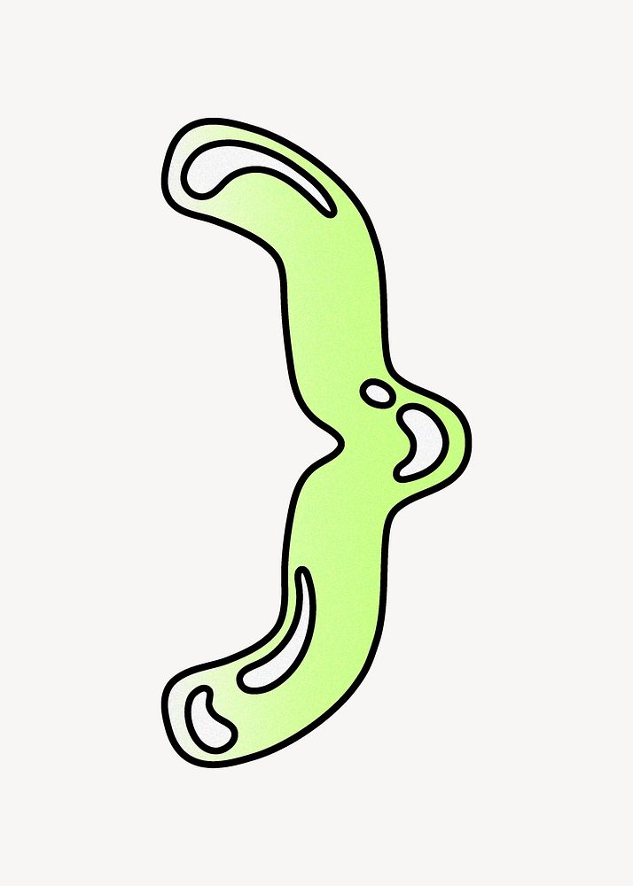 Gradient green curly bracket sign illustration