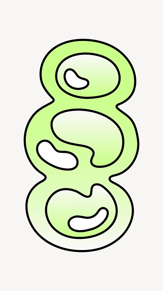 Blob shape icon, funky lime green shape illustration