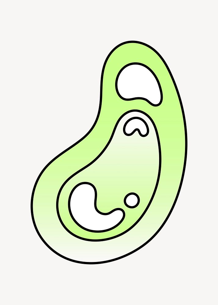 Blob shape icon, funky lime green shape illustration