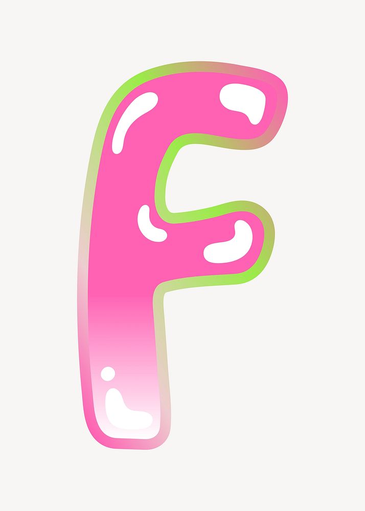 Letter F cute cute funky pink font illustration