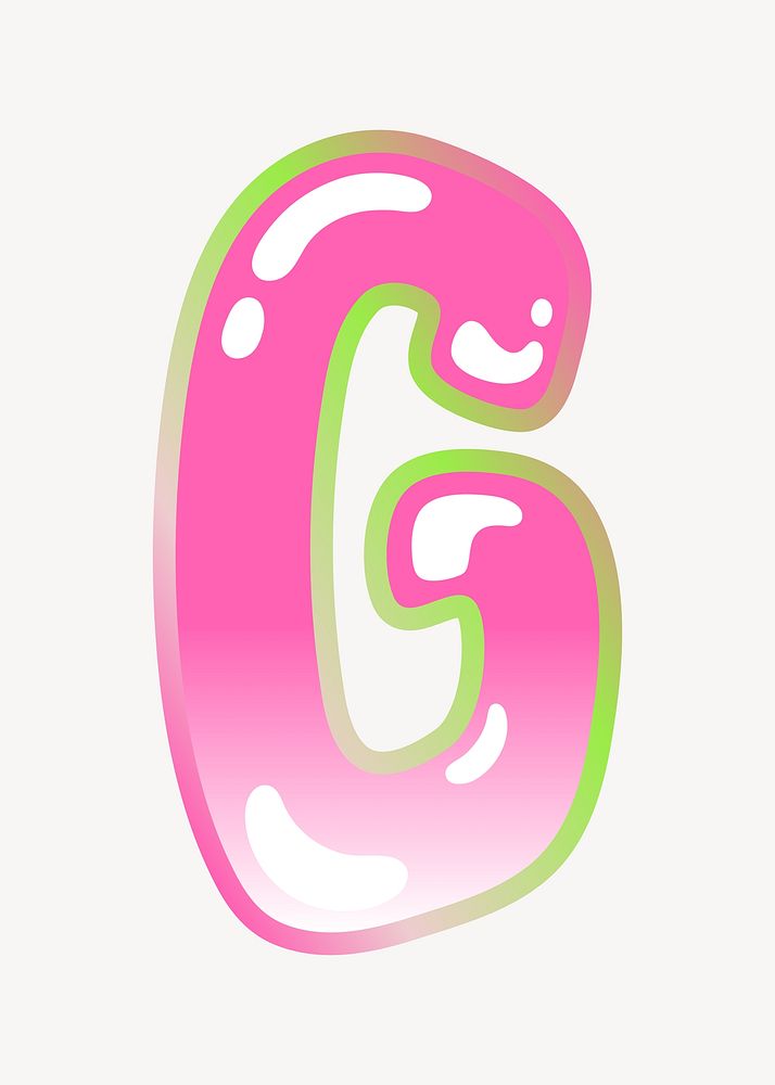Letter G cute cute funky pink font illustration