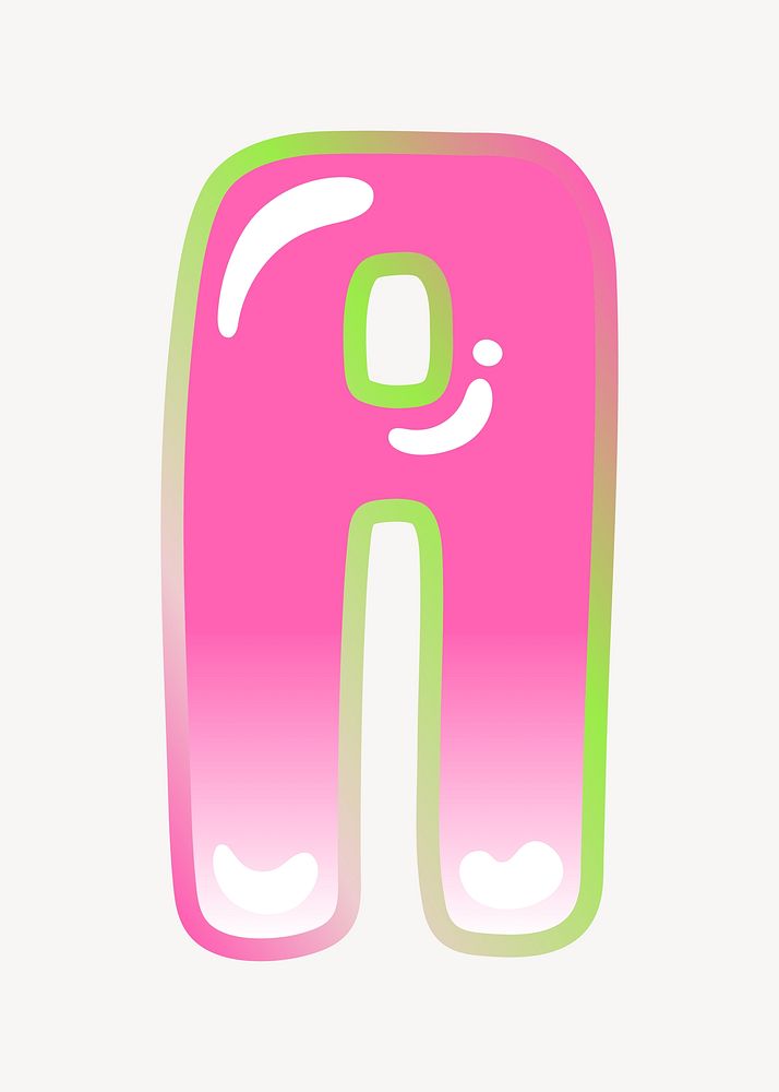 Letter A cute cute funky pink font illustration