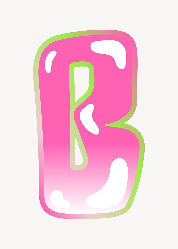 Letter B cute cute funky pink font illustration