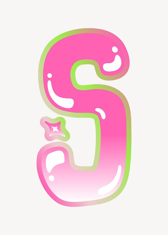 Letter S cute cute funky pink font illustration