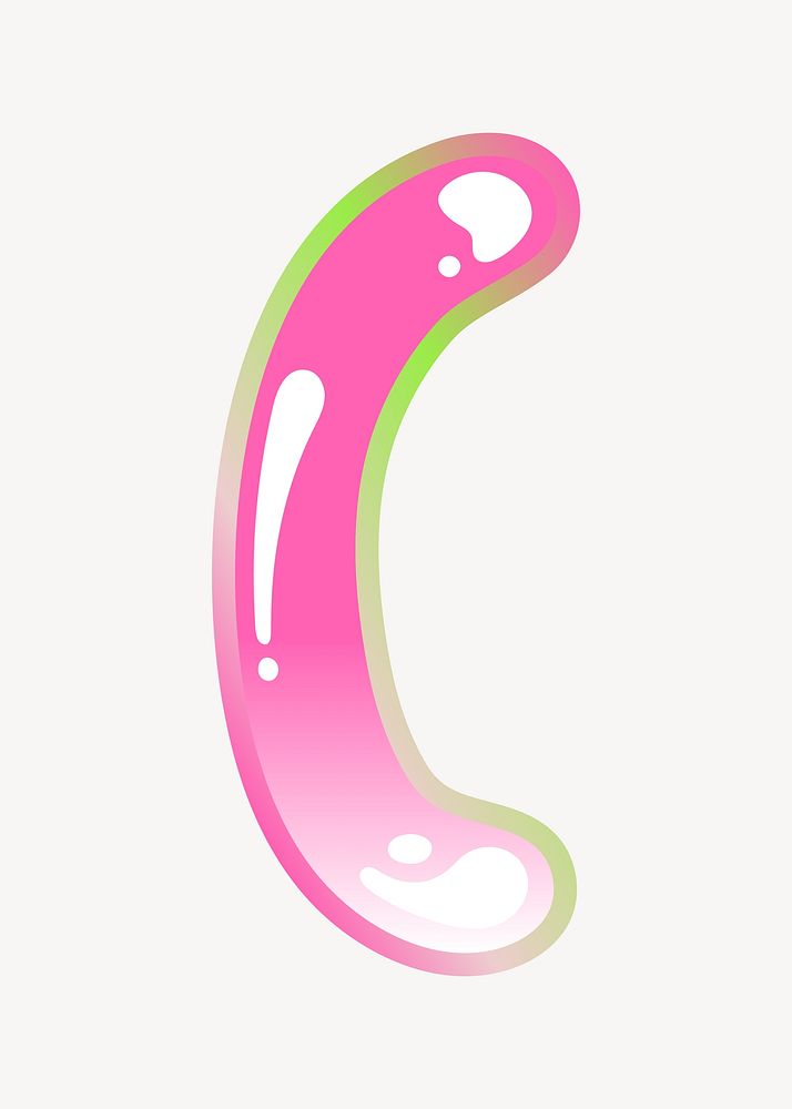 Parentheses  sign, cute pink funky illustration