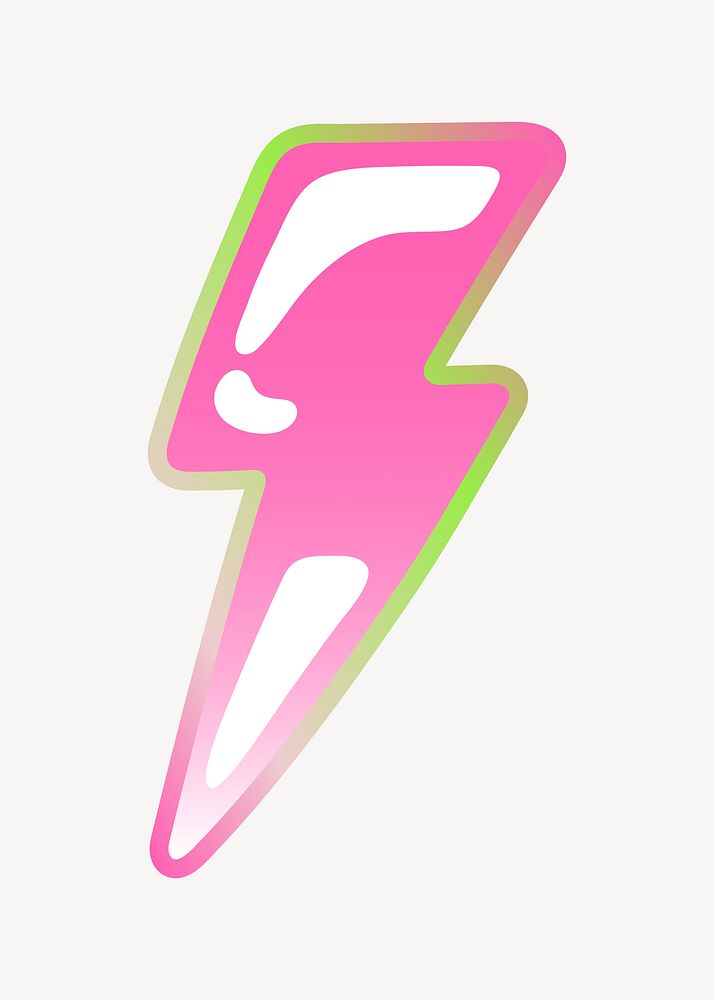 Bolt icon, funky pink illustration