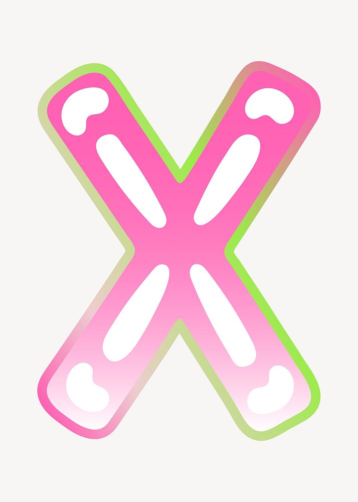 Cross mark icon, funky pink illustration