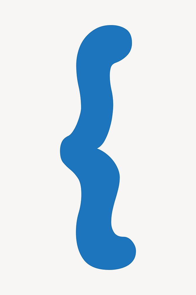Blue curly bracket sign illustration