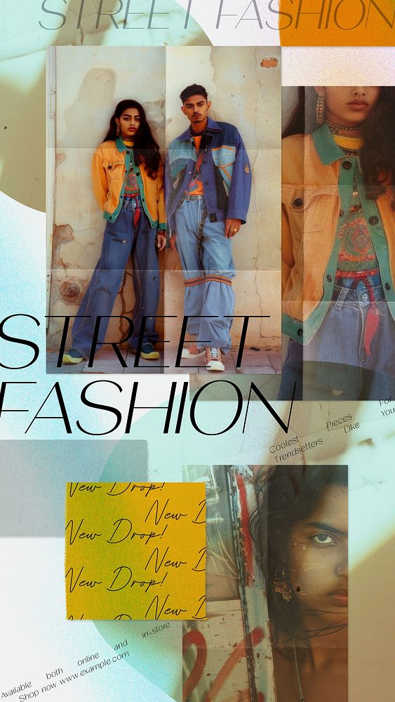 Street fashion mood board  collage