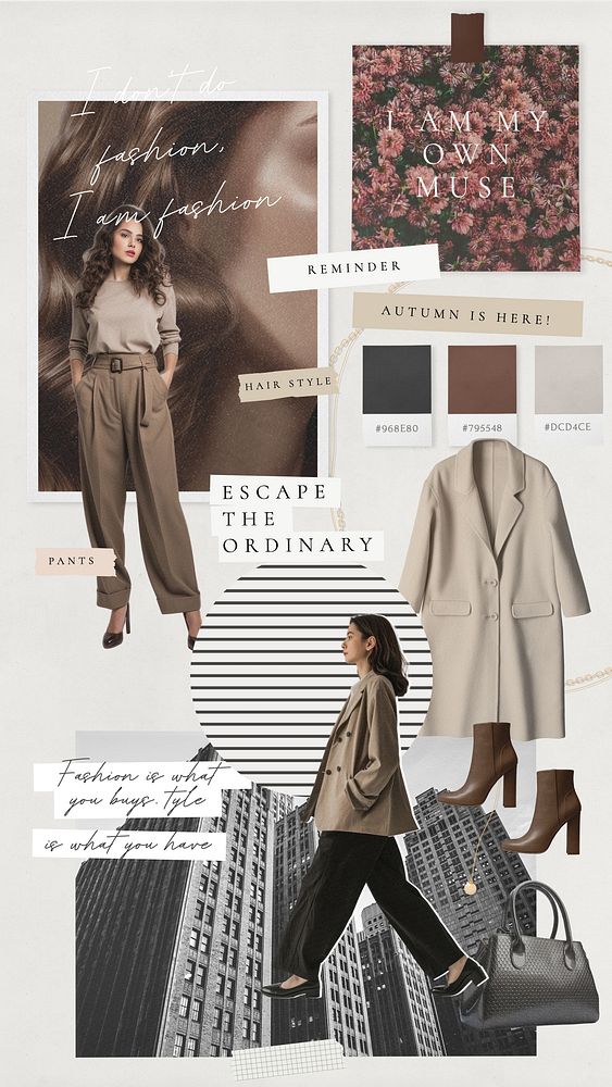 Minimal fashion mood board  collage