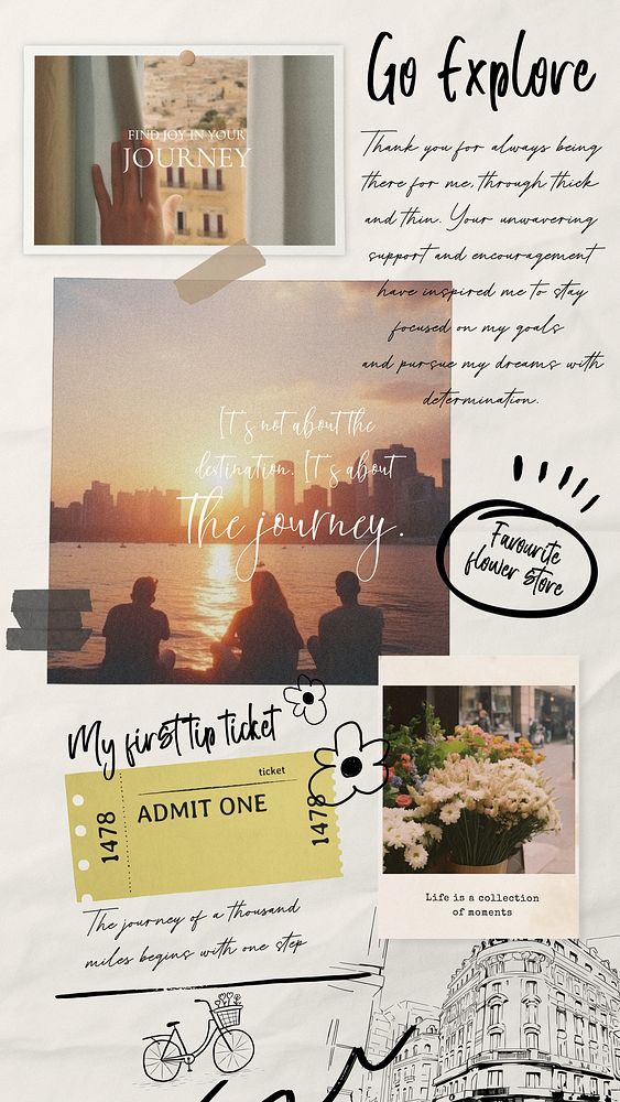 Travel & lifestyle mood board  collage