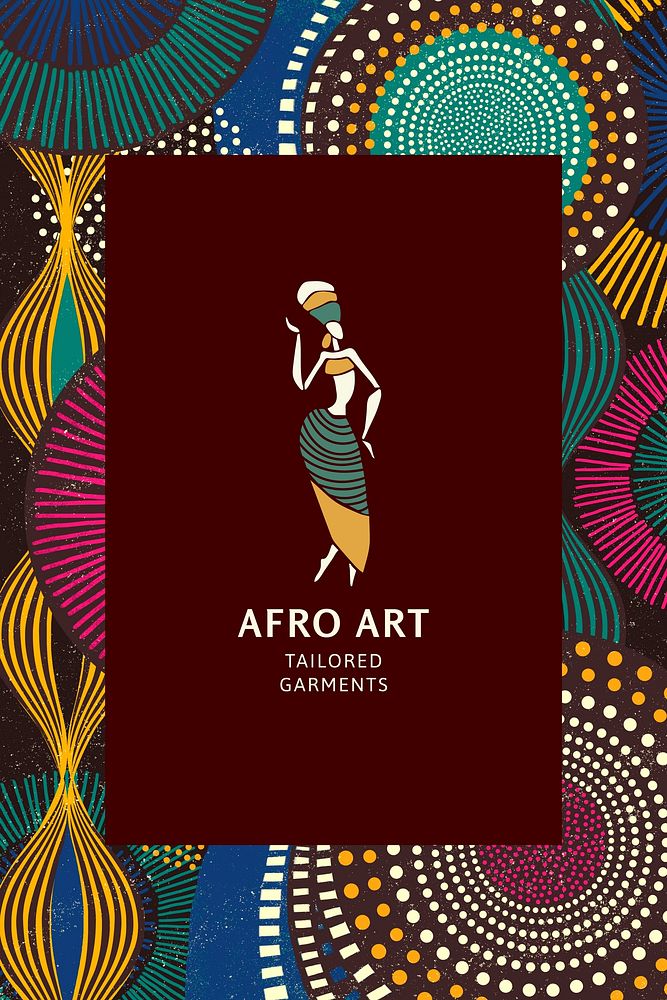 Editable social media template, African art design