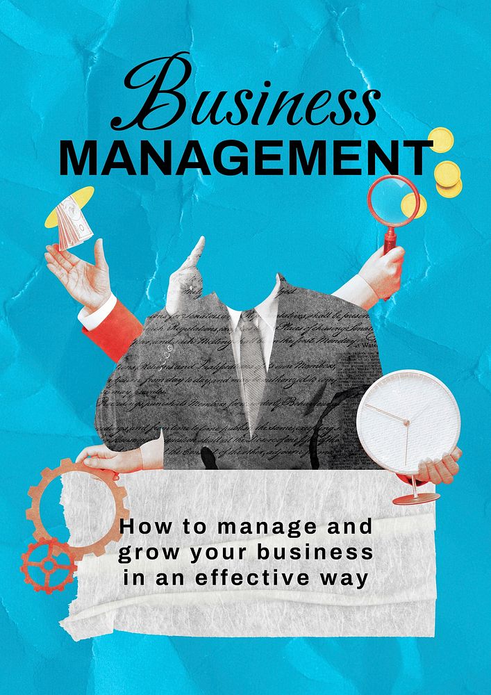 Business management poster editable template, creative remix