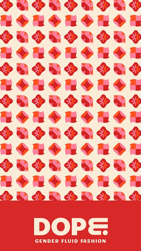 Geometric pattern  pink retro  Instagram story temple