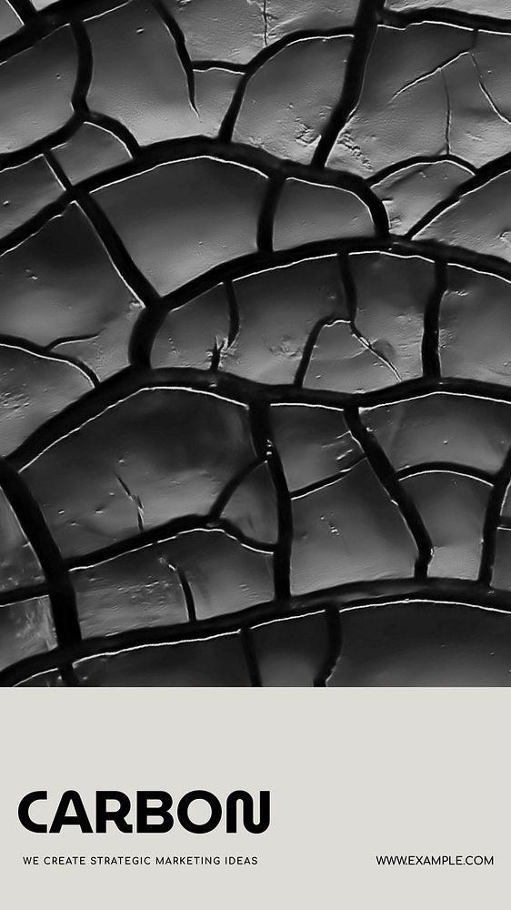 Cracked texture Instagram story template, black minimal design