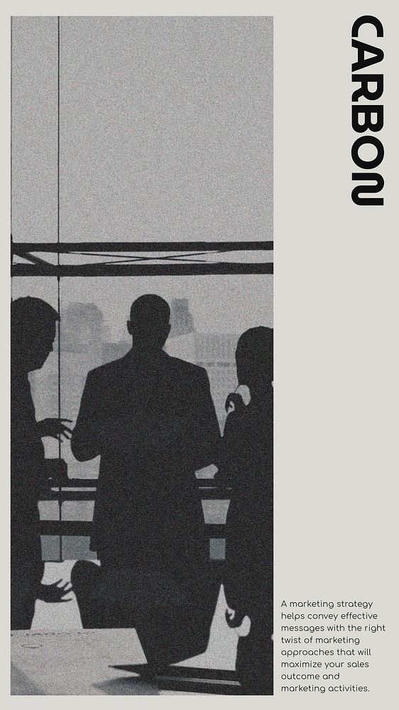 Business meeting Instagram story template, people silhouette