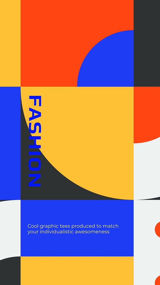 Bauhaus fashion Instagram story template, retro pattern design