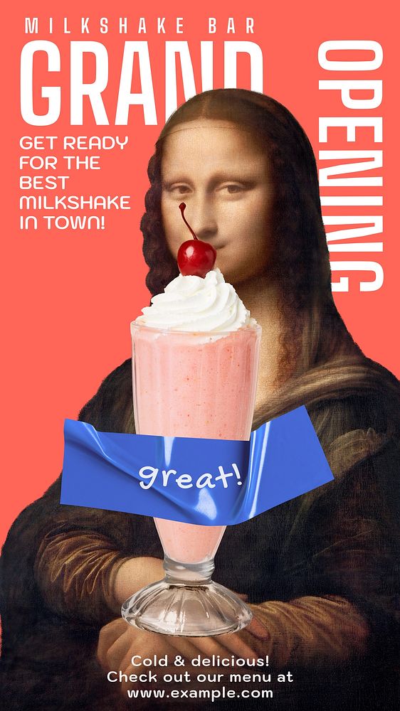 Milkshake shop Instagram post template
