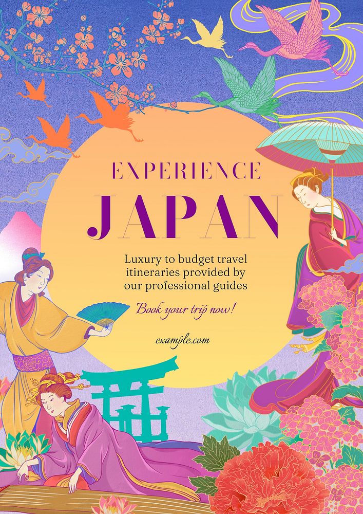 Japan travel poster template