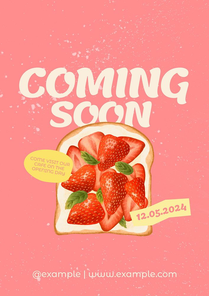 Strawberry toast  poster template