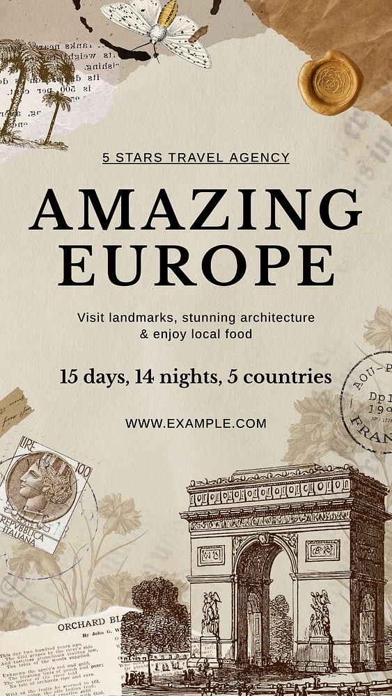 Europe travel Instagram story template