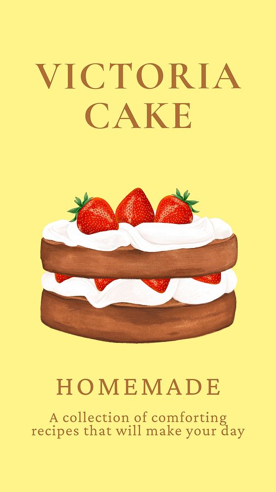 Cake shop Instagram story template, yellow design
