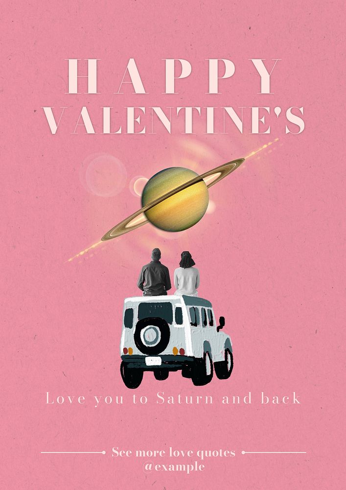 Happy Valentine's Day poster template, editable design