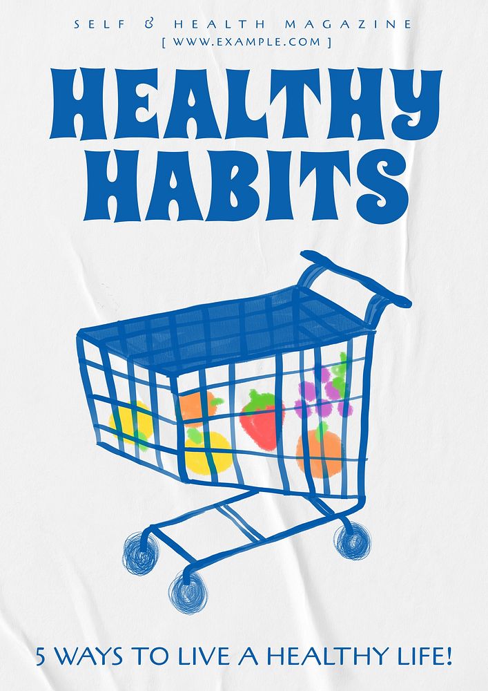 Healthy habits poster template  design