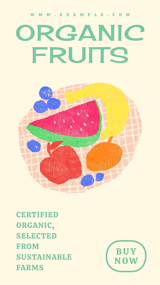 Colorful fruits Instagram story template, editable design