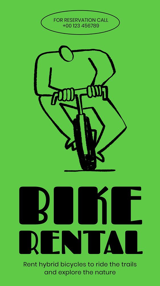 Bike rental Instagram story template, editable design