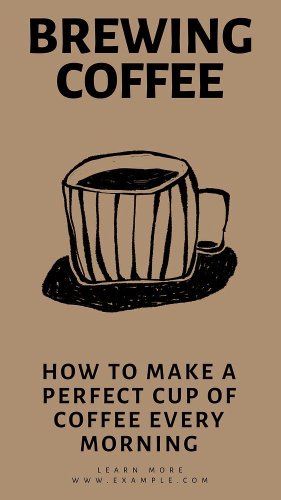 Brewing coffee Instagram story template, editable design