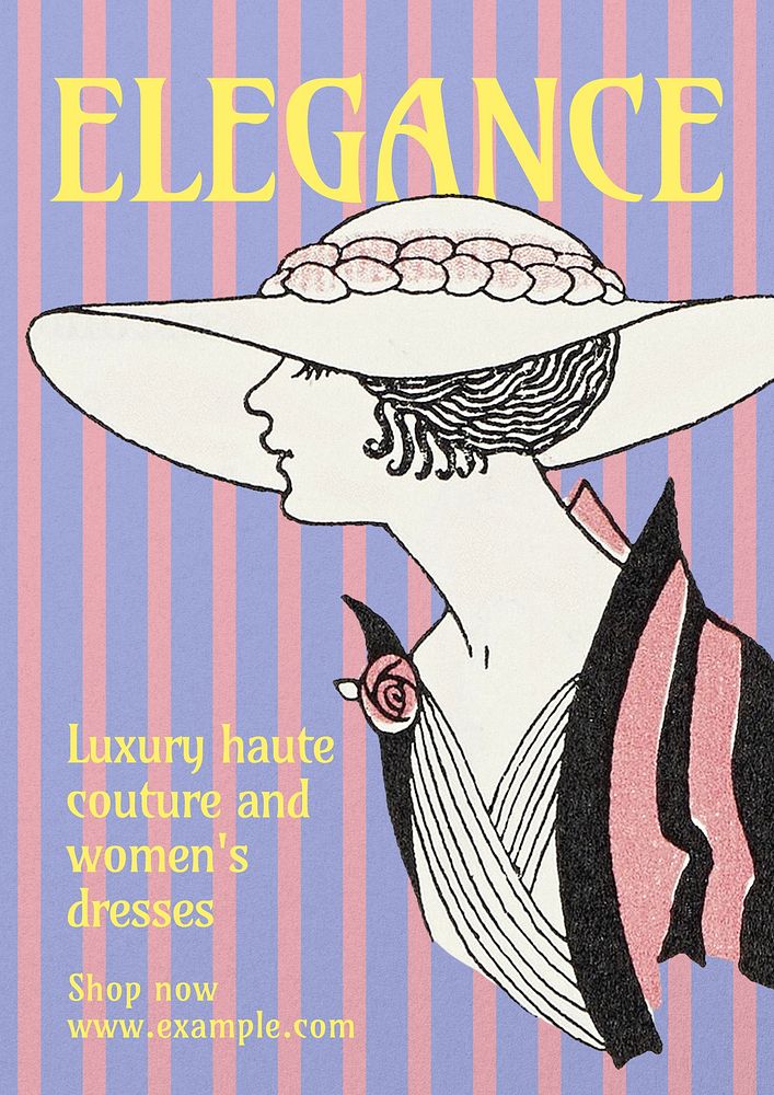 Women's dress shop poster template