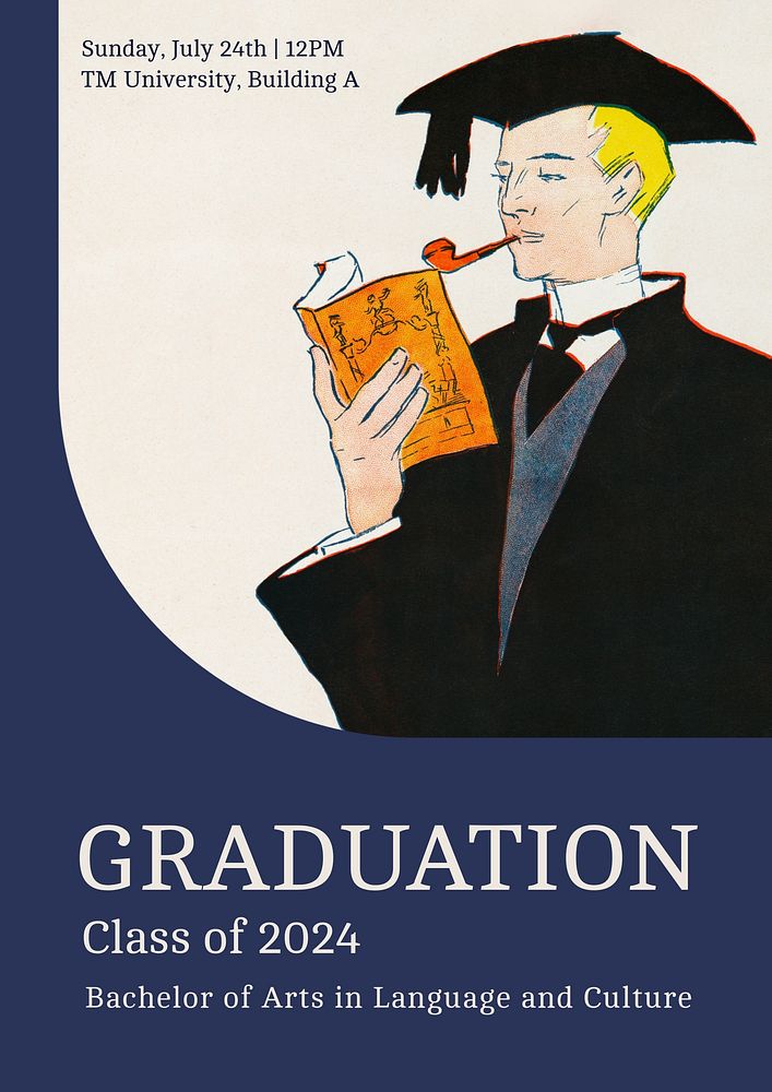 Art Nouveau graduation poster template